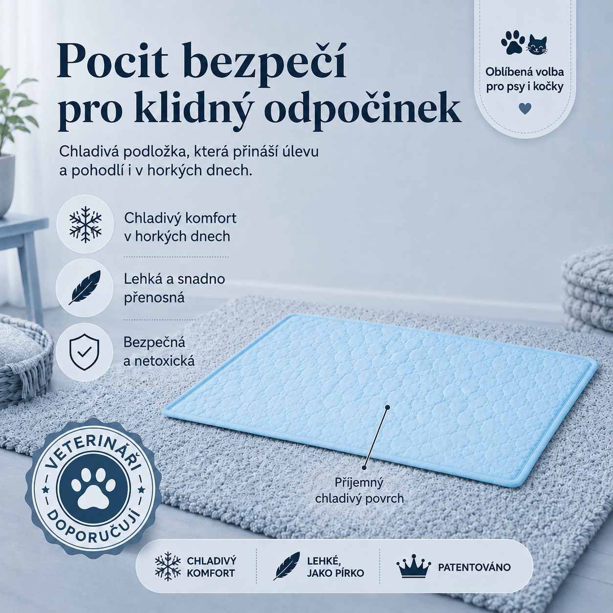 Ledotlapka - chladící podložka pro vaše mazlíčky